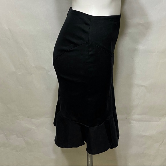 NICOLE MILLER ARTELIER BLACK MODERN ASYMMETRICAL FITTED FAN PENCIL SKIRT - Picture 8 of 16